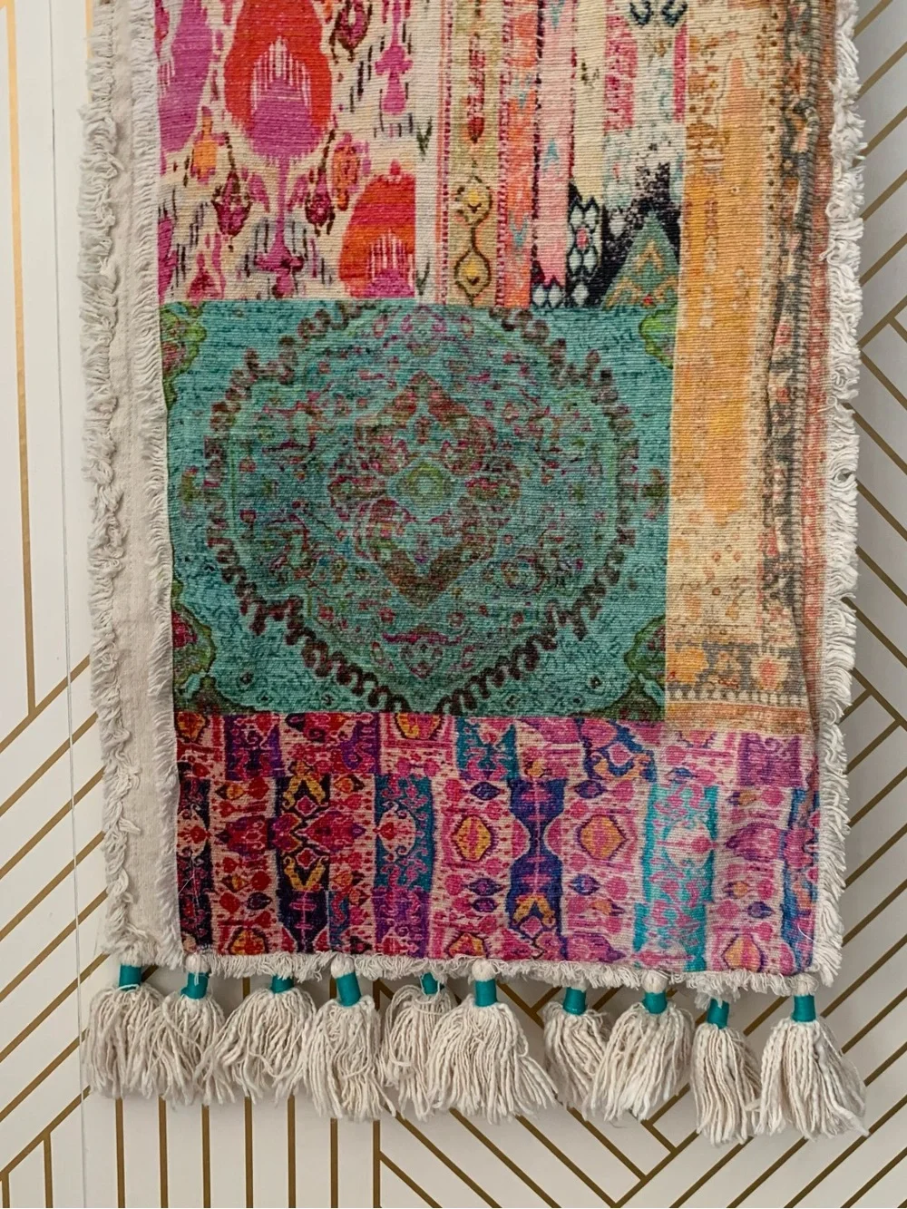 Bohemian Boho Table Runner rustic colorful Anthropologie pier one inspired 74x14